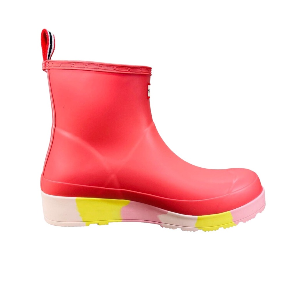 Hunter Play Short Womens Size 7 Rubber Rain Boots Stripe Sole Polaris Pink New - Picture 10 of 10